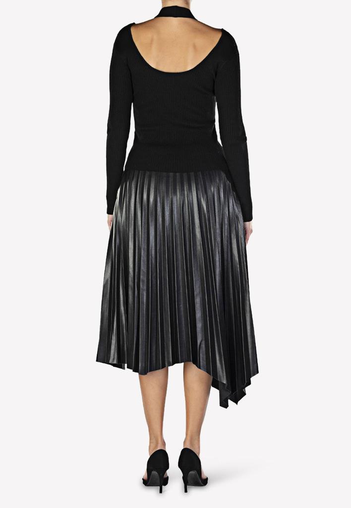 商品Acler|Jayla Pleated Asymmetrical Midi Skirt in Vegan Leather,价格¥3071,第6张图片详细描述