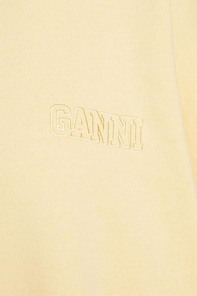 商品Ganni|Oversized embroidered cotton-blend fleece sweatshirt,价格¥626,第6张图片详细描述
