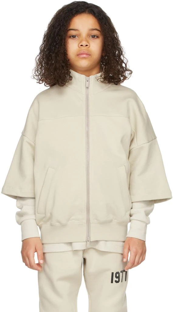 商品Essentials|Kids Beige Full Zip Half Sleeve Jacket,价格¥512,第2张图片详细描述