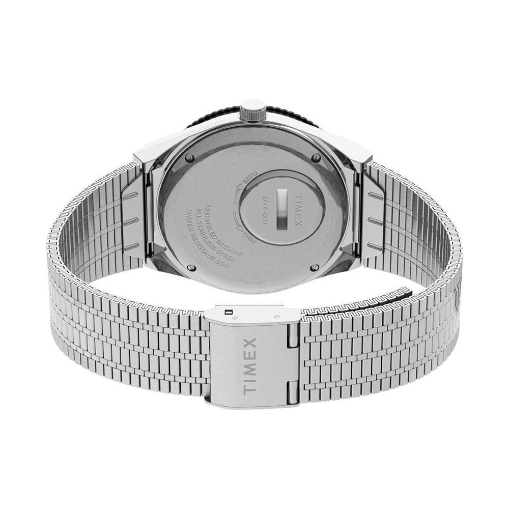 Men's Q Diver Inspired Silver-Tone Stainless Steel Bracelet Watch 38mm商品第3张图片规格展示