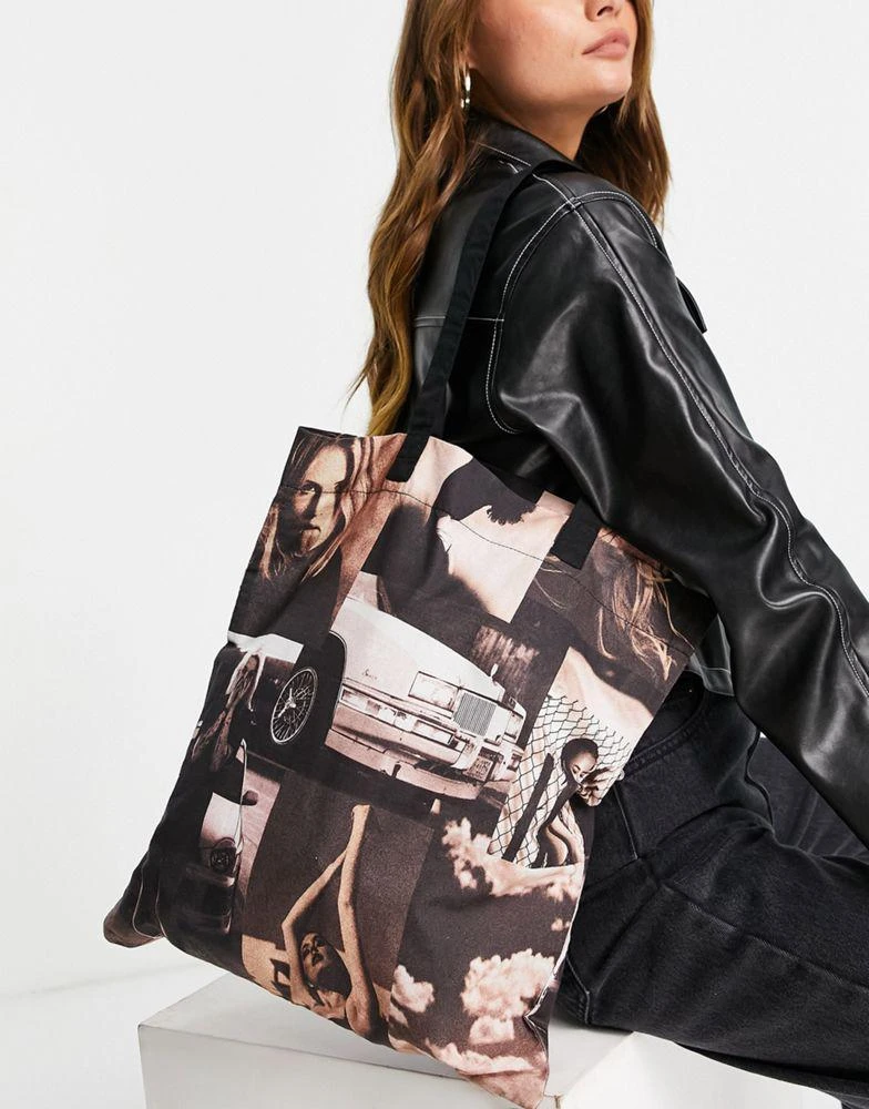 商品ASOS|ASOS DESIGN cotton tote shopper bag in photographic print  - MULTI,价格¥57,第2张图片详细描述