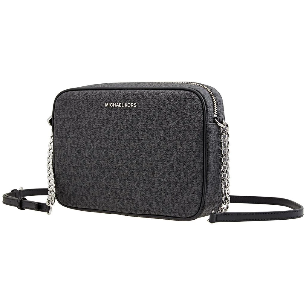 商品Michael Kors|Michael Kors Jet Set Large East West Signature-coated Crossbody - Black,价格¥695,第1张图片