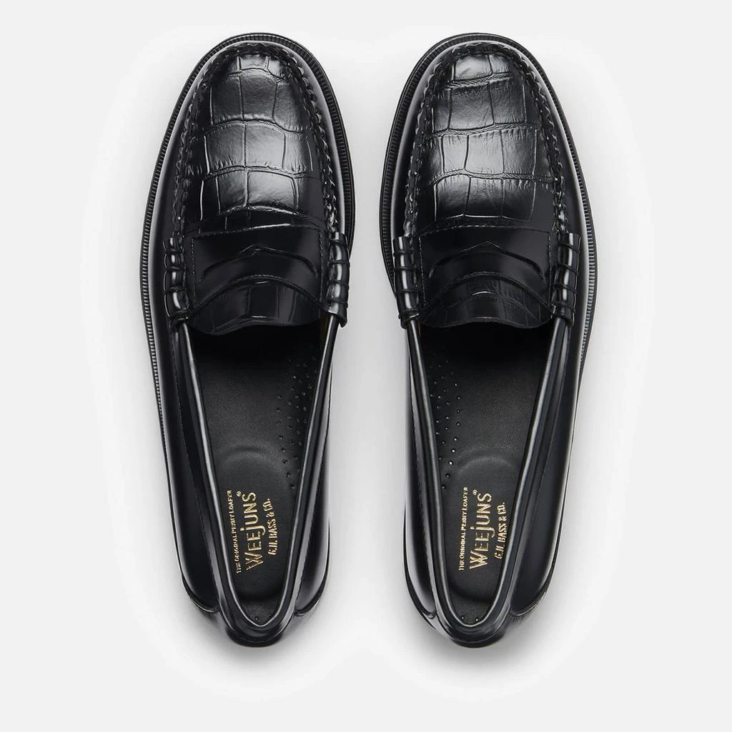 商品G.H. Bass|G.H Bass Men's Larson Moc Croc-Embossed Leather Penny Loafers,价格¥1368,第3张图片详细描述