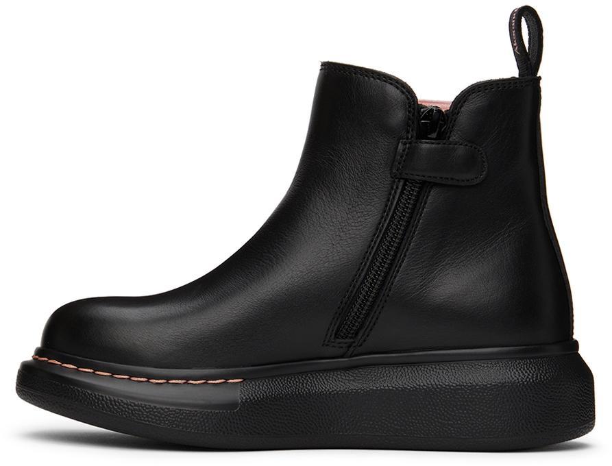 商品Alexander McQueen|Kids Black & Pink Hybrid Chelsea Boots,价格¥3612,第5张图片详细描述