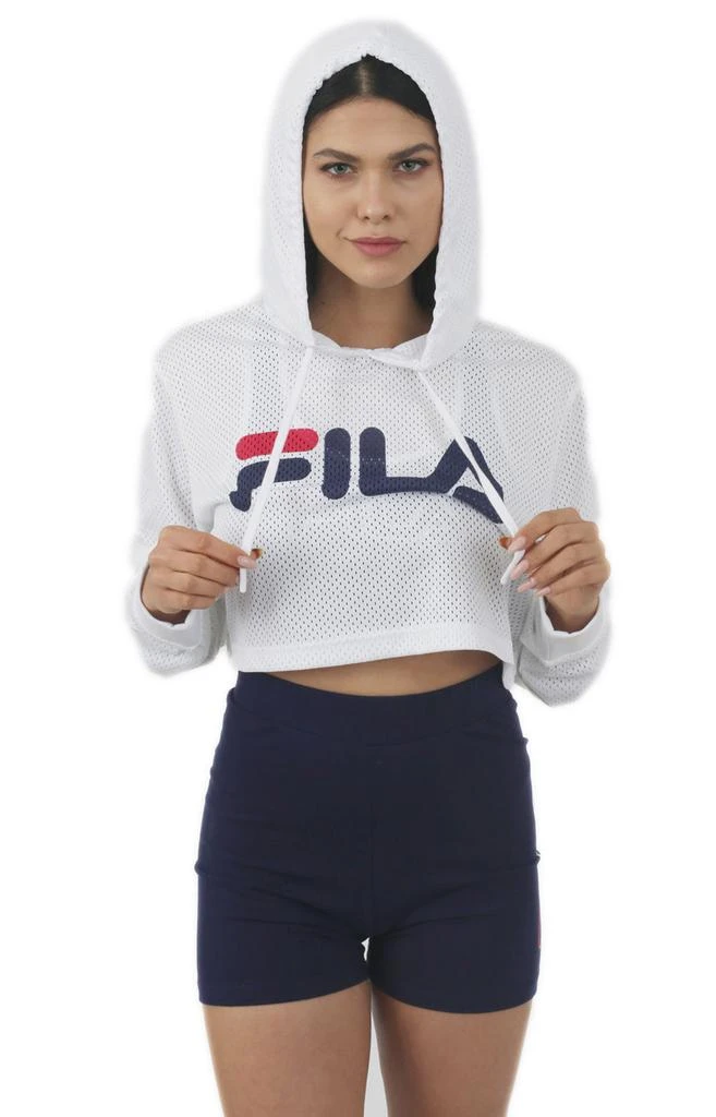 商品Fila|Noemi Crop Pullover Hoodie - White,价格¥144,第4张图片详细描述