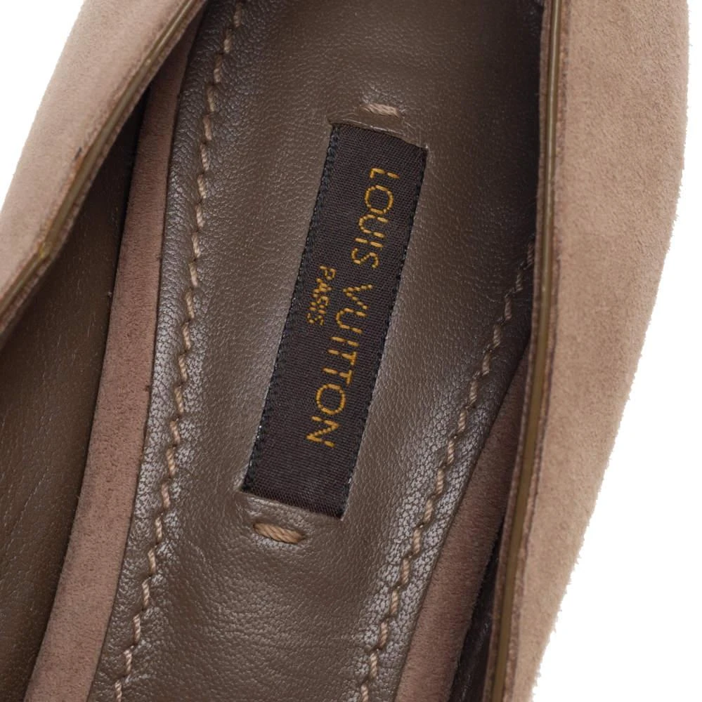 Louis Vuitton Dark Beige Suede Criss Cross Peep Toe Platform Pumps Size 38 商品