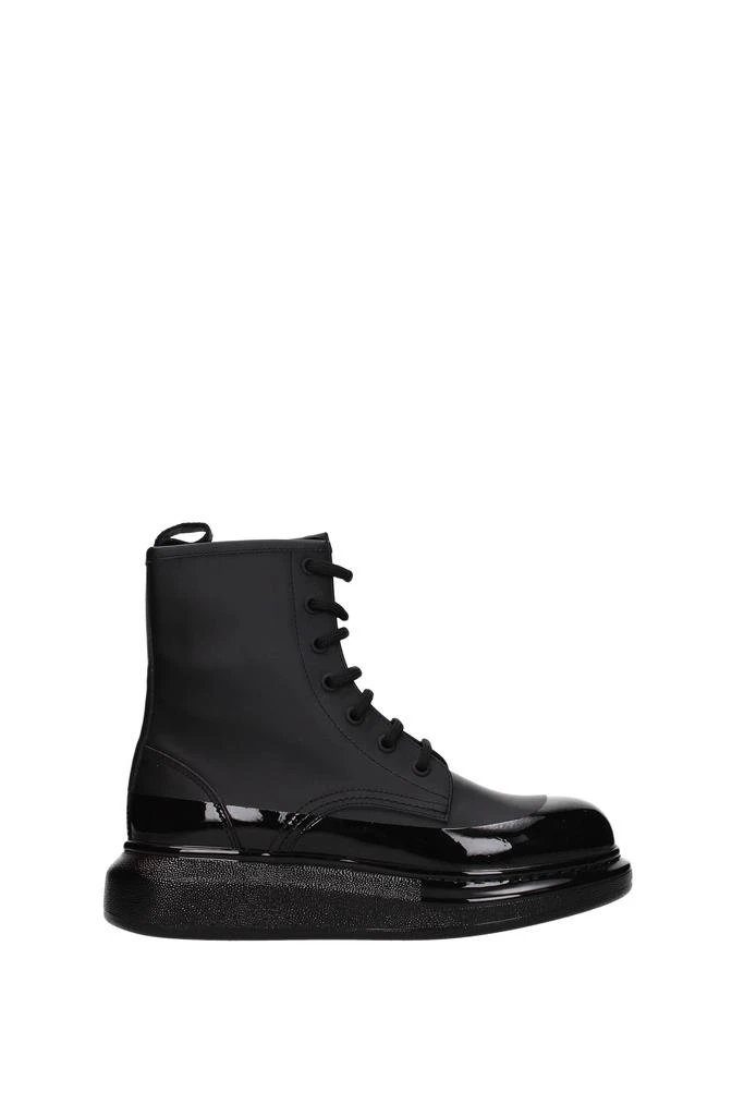 商品Alexander McQueen|Ankle boots Rubberized Leather Black,价格¥2440,第1张图片