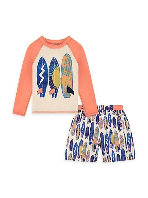 商品Andy & Evan|Little Boy's Rashguard &amp; Boardshorts Set,价格¥221,第1张图片