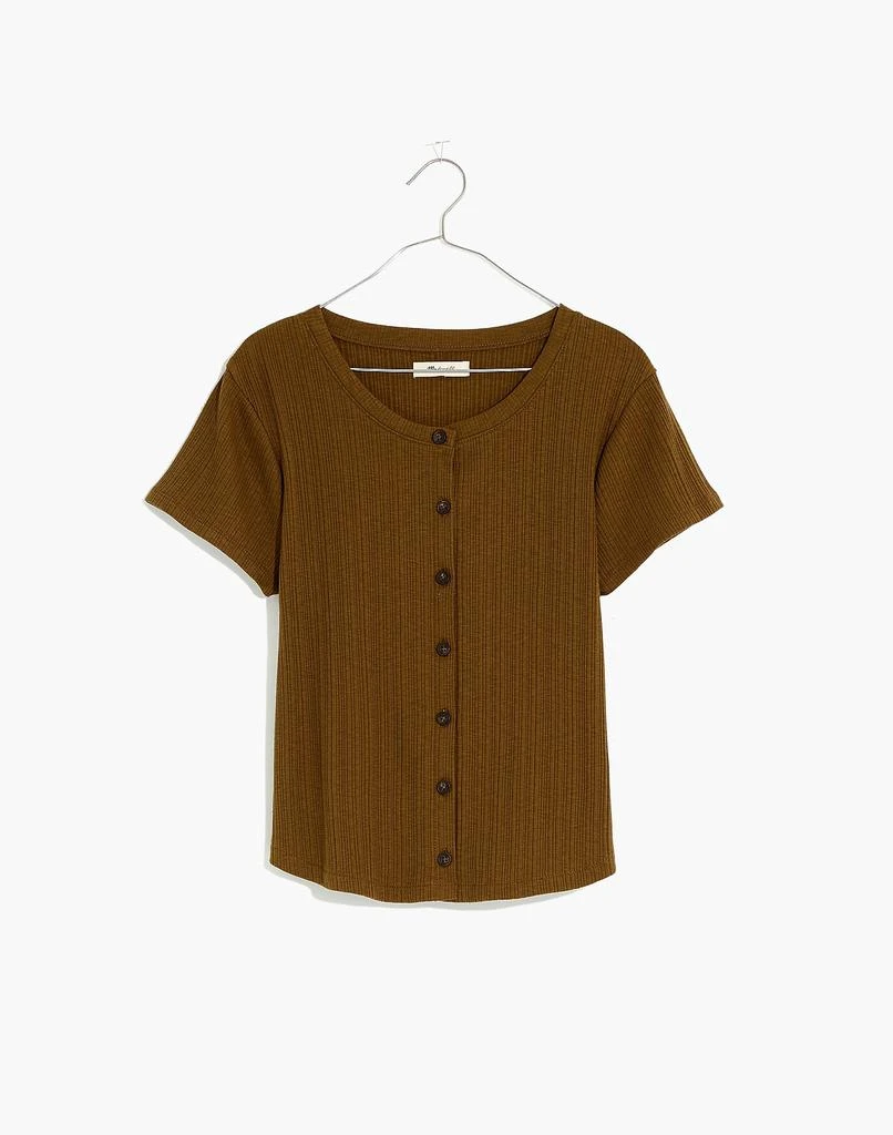 商品Madewell|Pointelle Button-Front Slim Tee,价格¥158,第4张图片详细描述