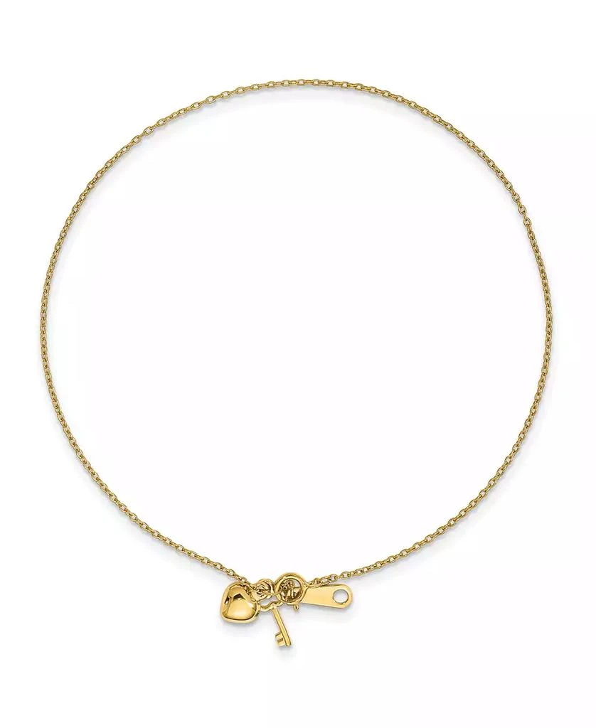 商品Macy's|Heart and Key Anklet in 14k Gold,价格¥2018,第1张图片