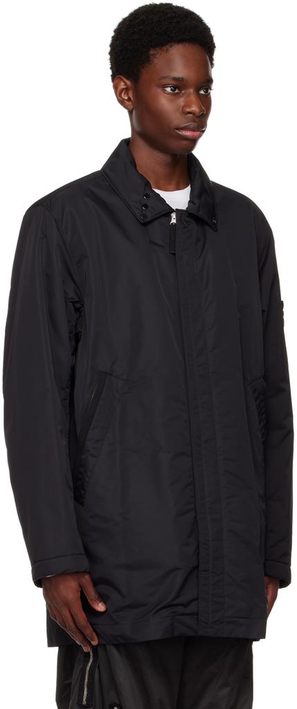 Black Convertible Collar Coat商品第2张图片规格展示