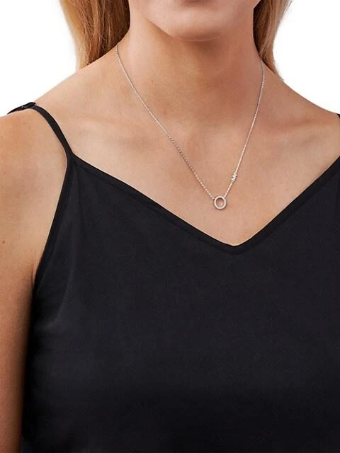商品Michael Kors|Sterling Silver & Cubic Zirconia Circle Pendant Necklace,价格¥635,第3张图片详细描述