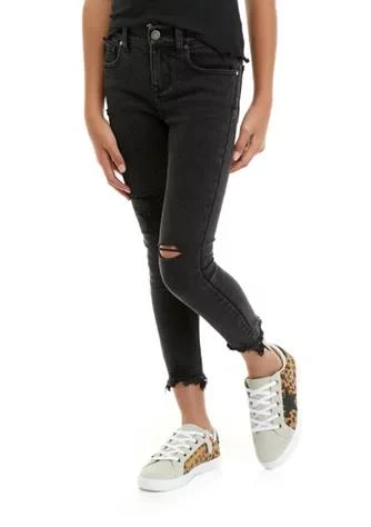 商品Love, Fire|Fire Girls 7 16 Destructed Skinny Jeans With Frayed Hem,价格¥91,第1张图片