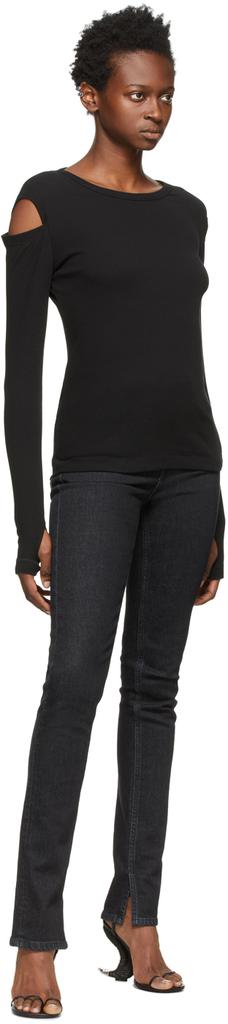 SSENSE Exclusive Black Slash Long Sleeve T-Shirt商品第4张图片规格展示