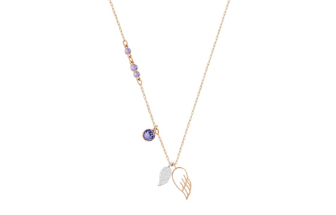 商品[国内直发] Swarovski|施华洛世奇 天使之翼 双羽翼链坠饰品水晶项链 玫瑰金色 女款,价格¥883,第1张图片