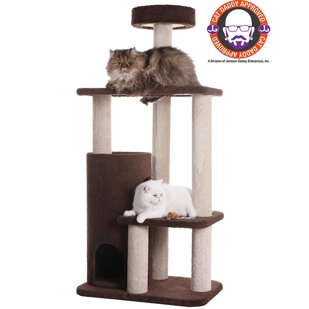 商品Macy's|3-Level Carpeted Real Wood Cat Tree Condo,价格¥2851,第3张图片详细描述