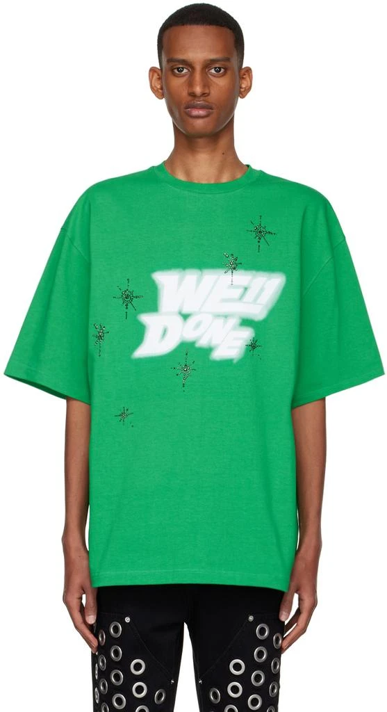 商品We11done|Green Cotton T-Shirt,价格¥759,第1张图片