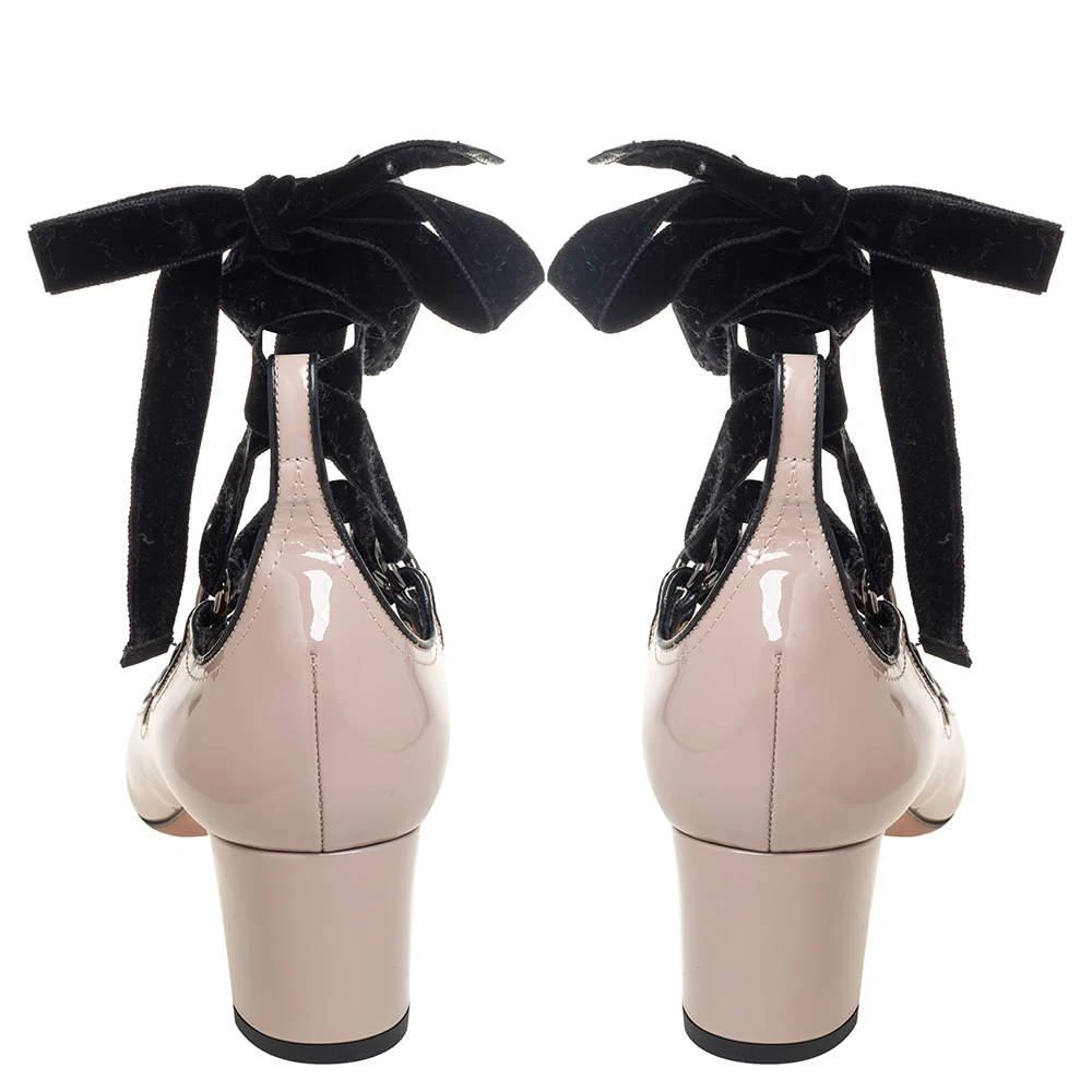 商品[二手商品] Valentino|Valentino Beige/Black Square Toe Crisscross Lace-Up Pumps Size 39,价格¥1014,第5张图片详细描述