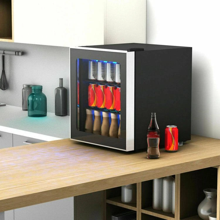 商品Hivvago|60 Can Beverage Mini  Refrigerator with Glass Door,价格¥2070,第2张图片详细描述