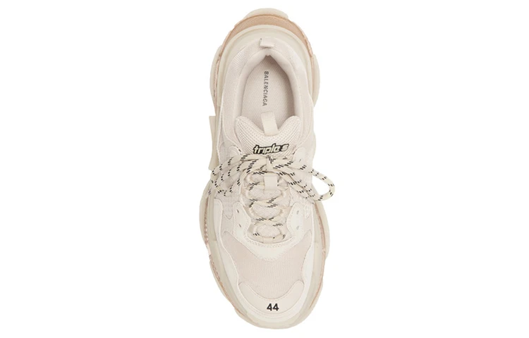 商品[国内直发] Balenciaga|巴黎世家 Triple S Clear Sole Sneaker 系带 低帮 老爹鞋 男款 米白色,价格¥9040,第4张图片详细描述