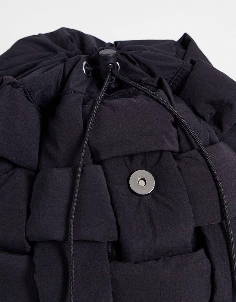 ASOS DESIGN large padded weave backpack in black商品第3张图片规格展示