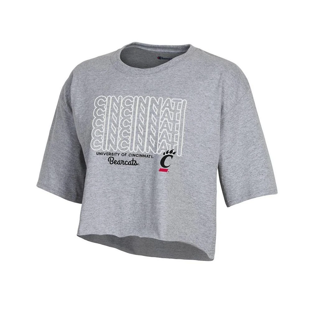 商品CHAMPION|Women's Heather Gray Cincinnati Bearcats Boyfriend Cropped T-shirt,价格¥222,第2张图片详细描述