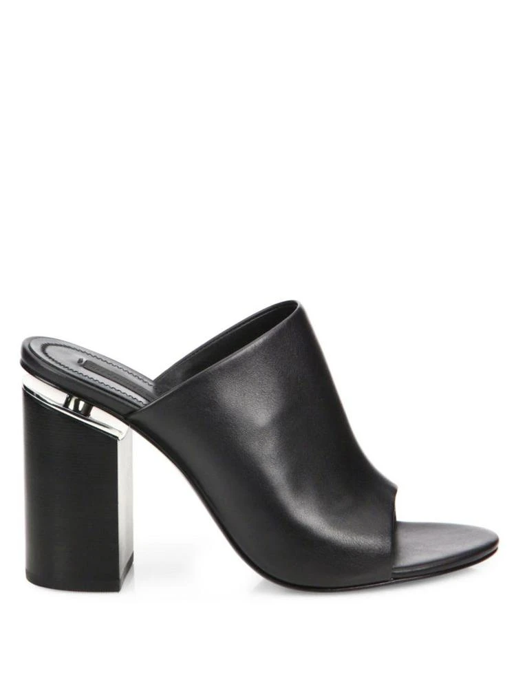 商品Alexander Wang|Alexander Wang - Avery Leather Block Heeled Mules,价格¥2889,第5张图片详细描述