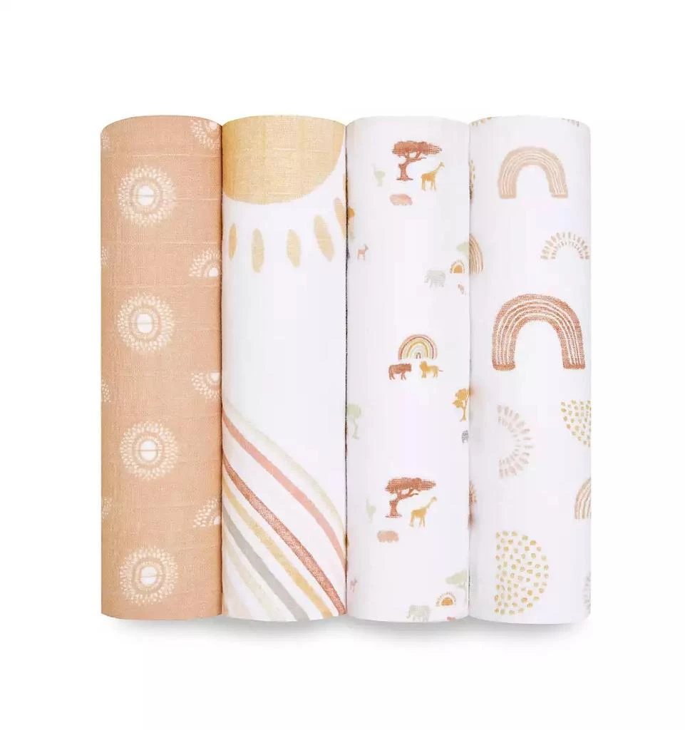 商品aden + anais|Baby Girls Keep Rising Swaddle Blankets, Pack of 4,价格¥416,第1张图片