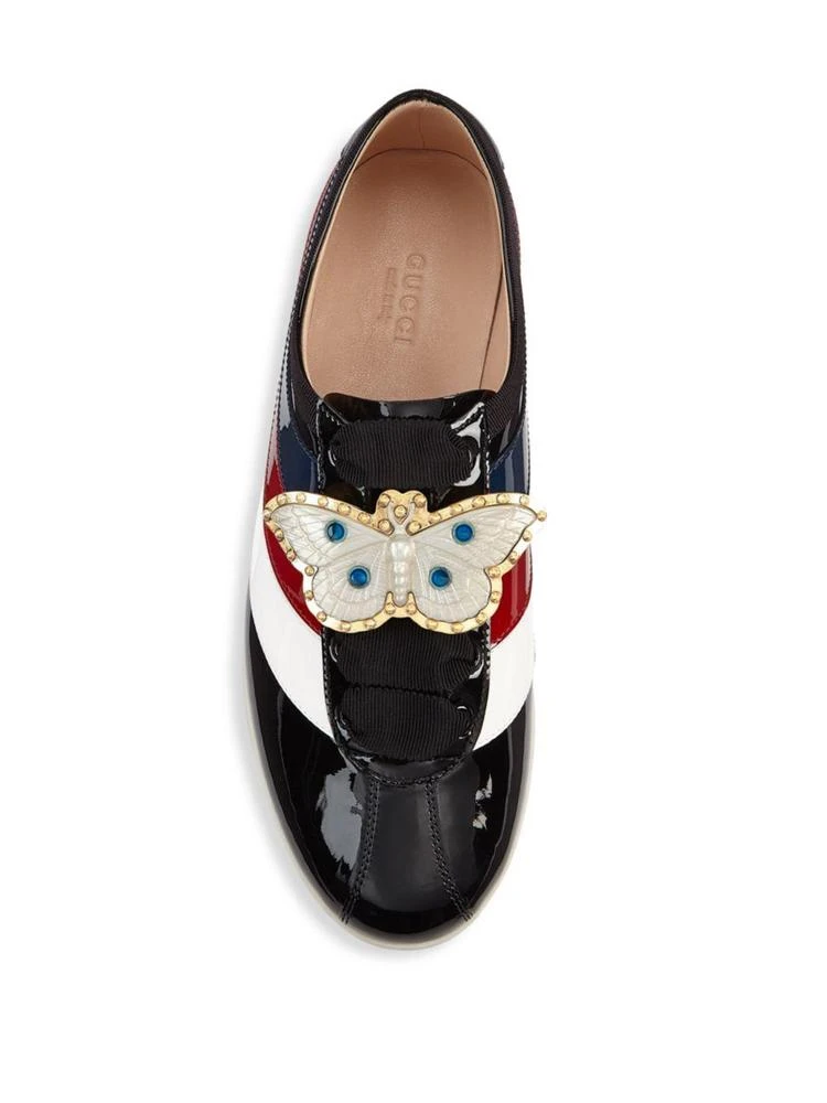 商品Gucci|Bee Ornament Patent Leather Sneakers,价格¥7346,第4张图片详细描述