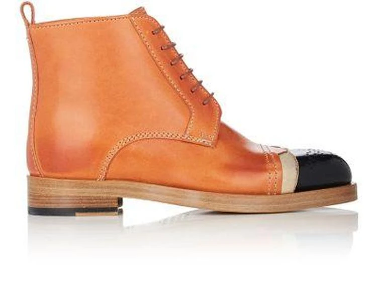 商品MAISON MARGIELA|Cap-Toe Leather Ankle Boots,价格¥2970,第1张图片