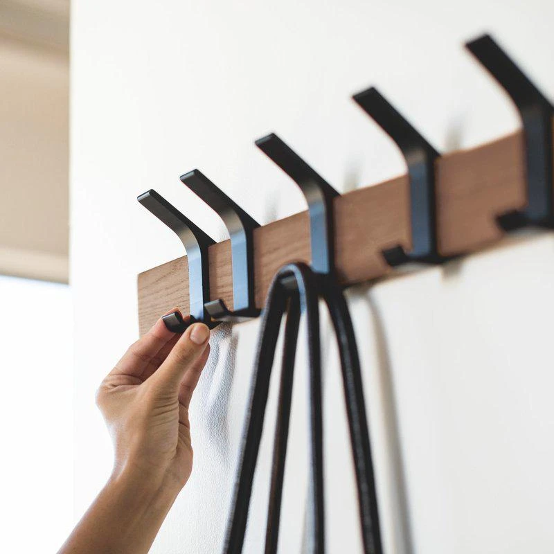 商品Yamazaki Home|Wall-Mounted Coat Rack Steel + Wood,价格¥370,第2张图片详细描述
