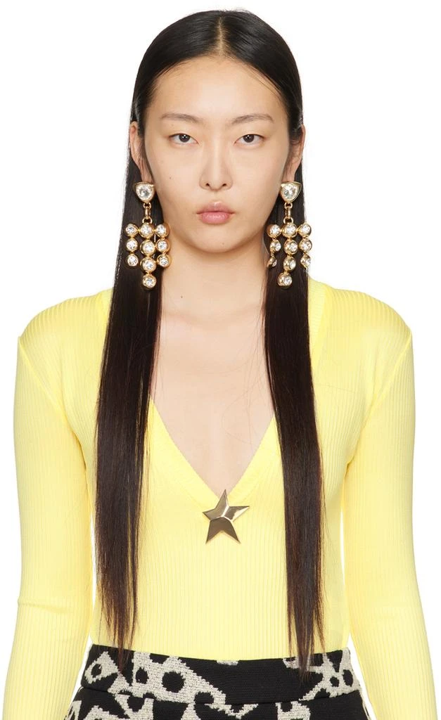 商品AREA|Gold Crystal Chandelier Earrings,价格¥841,第3张图片详细描述