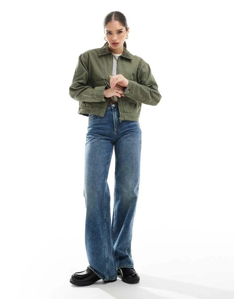 商品Timberland|Timberland Strafford washed canvas jacket in leaf green,价格¥1597,第2张图片详细描述