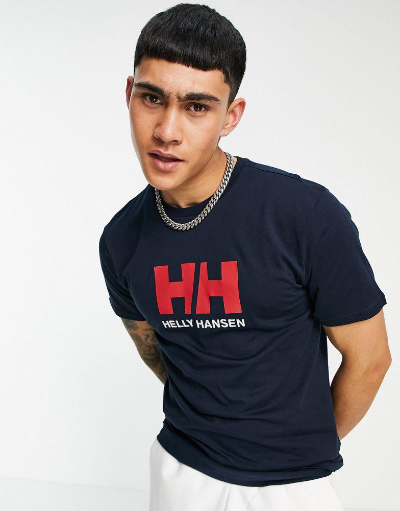 Helly Hansen Logo t-shirt in navy商品第4张图片规格展示
