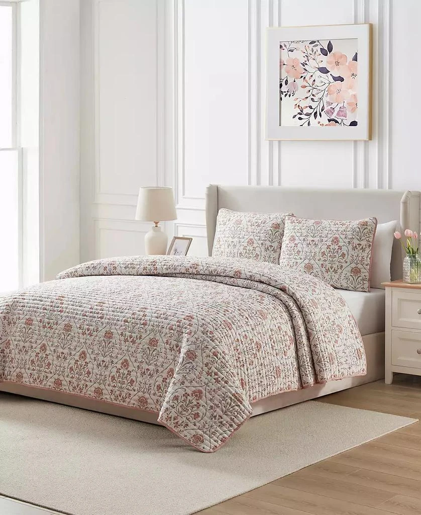 商品Seventh Studio|Province Floral Damask Pinsonic Microfiber 3-Pc. Quilt Set,价格¥208,第2张图片详细描述