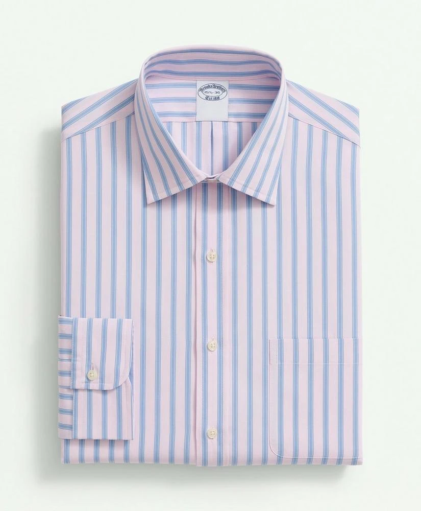 商品Brooks Brothers|Supima® Cotton Poplin Ainsley Collar, Framed Stripe Dress Shirt,价格¥947,第3张图片详细描述