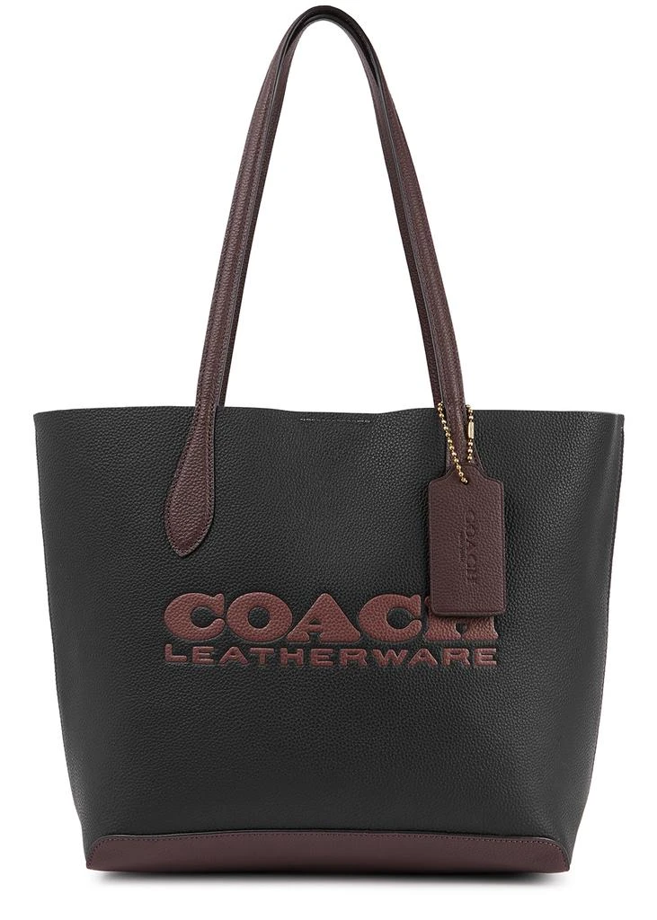 商品Coach|Kia black logo leather tote,价格¥1684,第1张图片