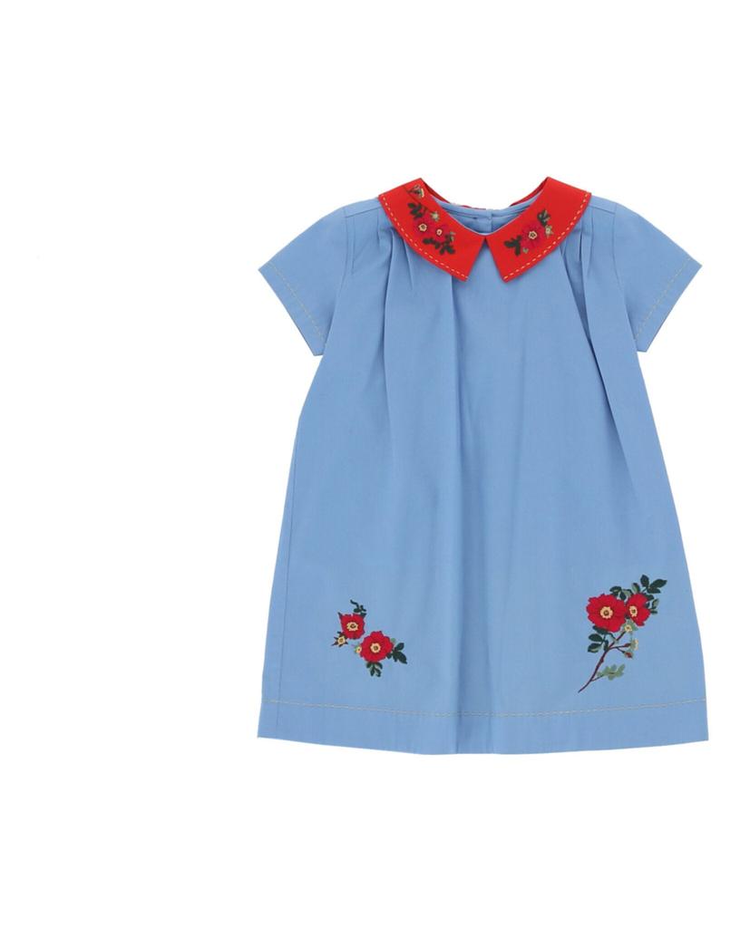 Girls Embroidered Collar Dress商品第1张图片规格展示