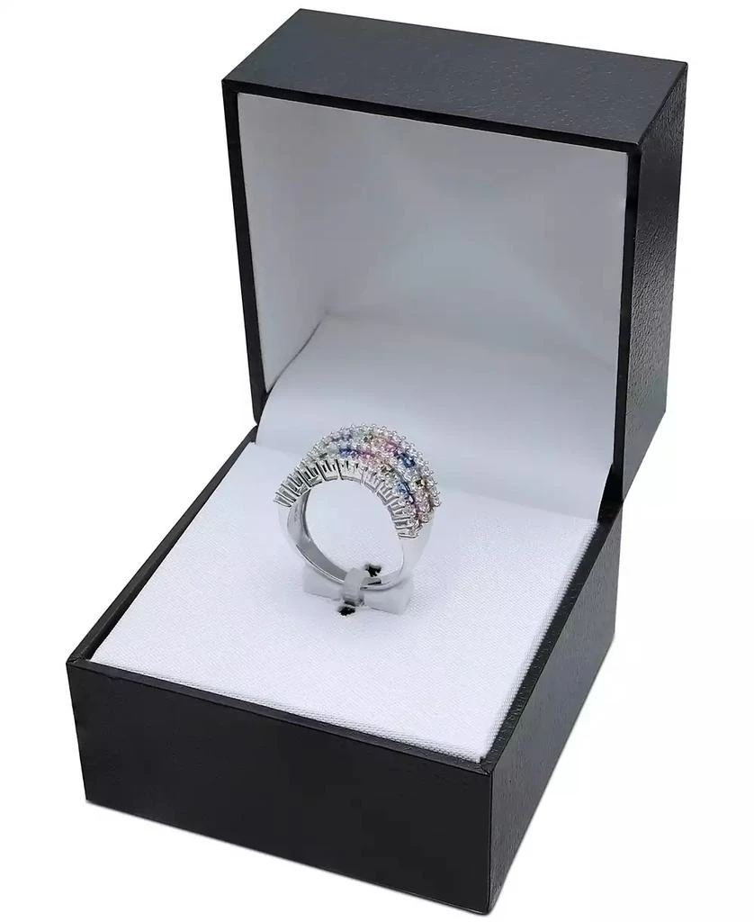 商品Macy's|Cubic Zirconia Baguette Two Row Wavy Statement Ring in Sterling Silver (Also Available in Blue and Multi),价格¥1006,第2张图片详细描述