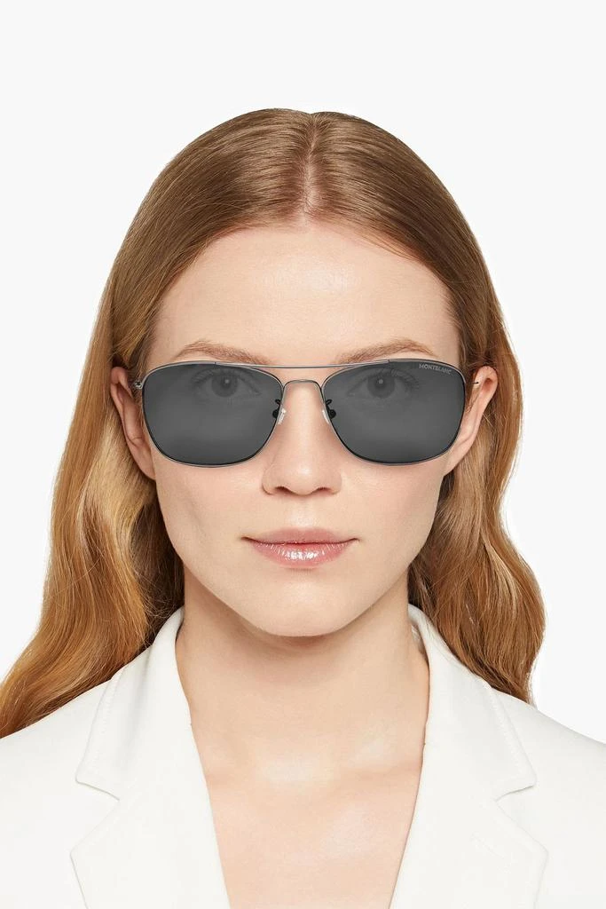 商品MontBlanc|Aviator-style gunmetal-tone sunglasses,价格¥1723,第2张图片详细描述