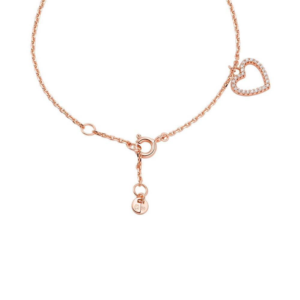 商品Michael Kors|14K Rose Gold-Plated Sterling Silver Pave Heart Line Bracelet,价格¥1862,第4张图片详细描述
