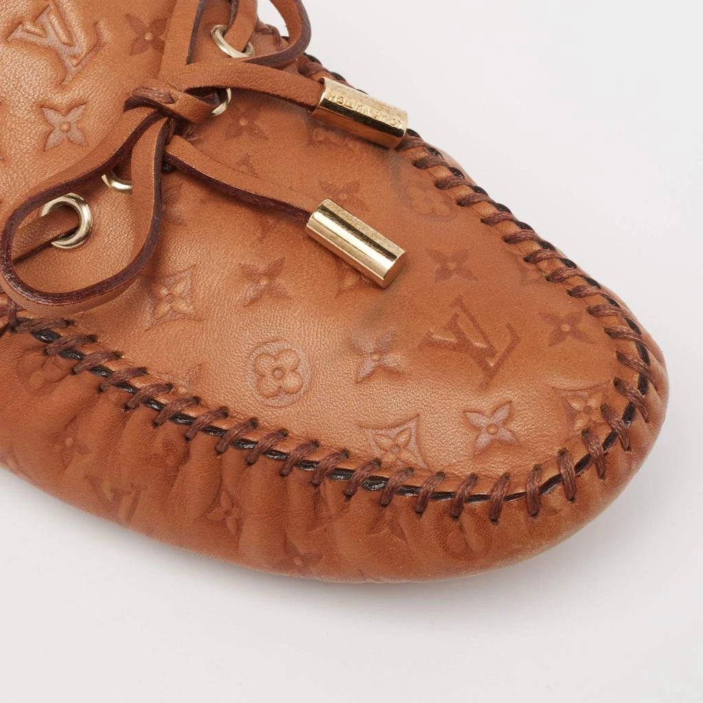 Louis Vuitton Tan Monogram Empreinte Leather Gloria Loafers Size 37.5 商品