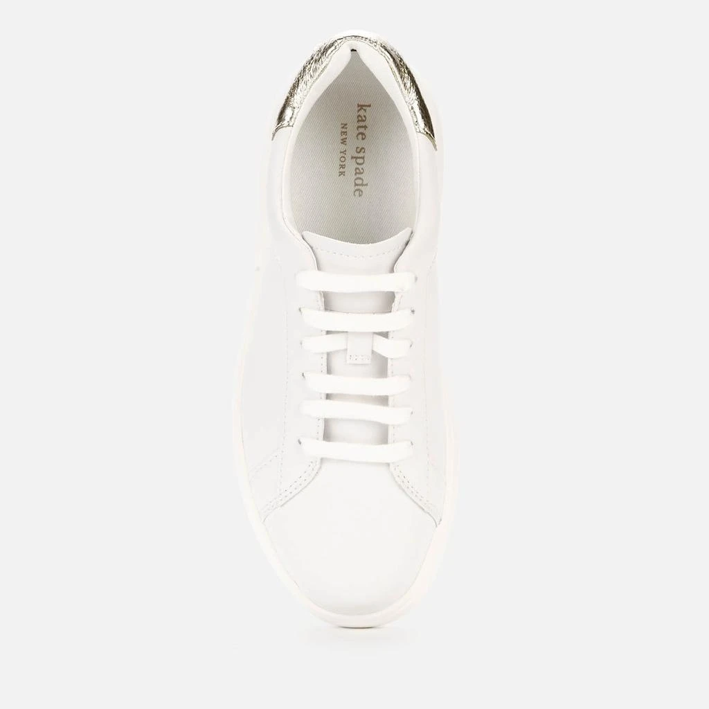 商品Kate Spade|Kate Spade New York Women's Lift Leather Cupsole Trainers - Optic White/Pale Gold,价格¥583,第3张图片详细描述