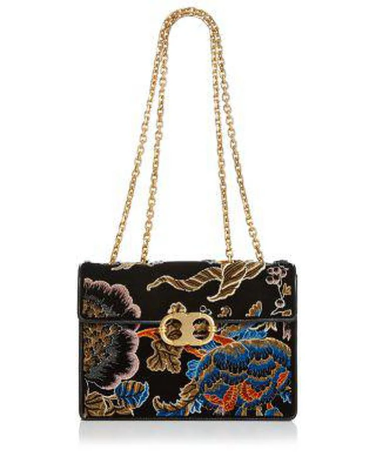 商品Tory Burch|Gemini Link Mixed Floral Print Velvet Crossbody,价格¥3951,第1张图片