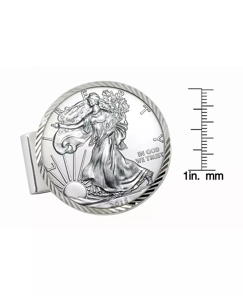 商品American Coin Treasures|Men's Sterling Silver Diamond Cut Coin Money Clip with American Silver Eagle Dollar,价格¥2022,第2张图片详细描述