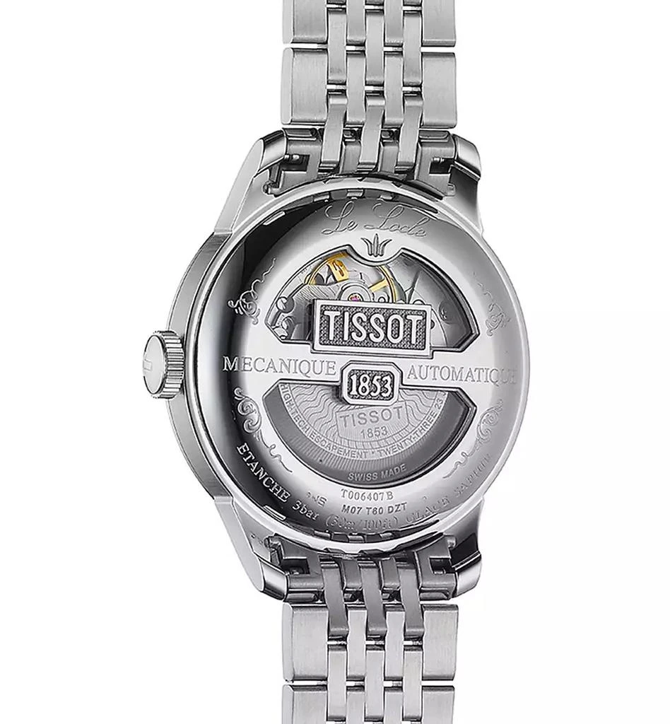 商品Tissot|Men's Swiss T-Classic Le Locle Powermatic 80 Gray Stainless Steel Bracelet Watch 39.3mm,价格¥5078,第5张图片详细描述