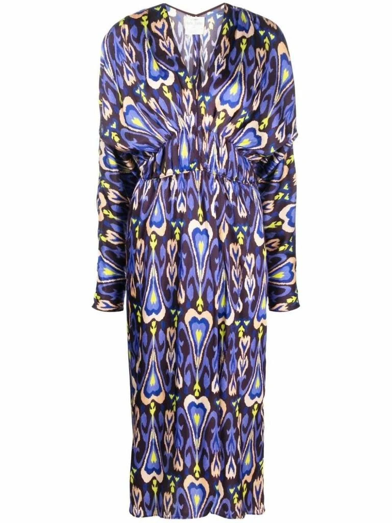 商品FORTE_FORTE|Northern Light Print Satin Dress In Night Fall,价格¥3820,第2张图片详细描述