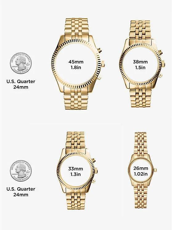 商品Michael Kors|Oversized Brecken Logo and Gold-Tone Watch,价格¥1201,第4张图片详细描述