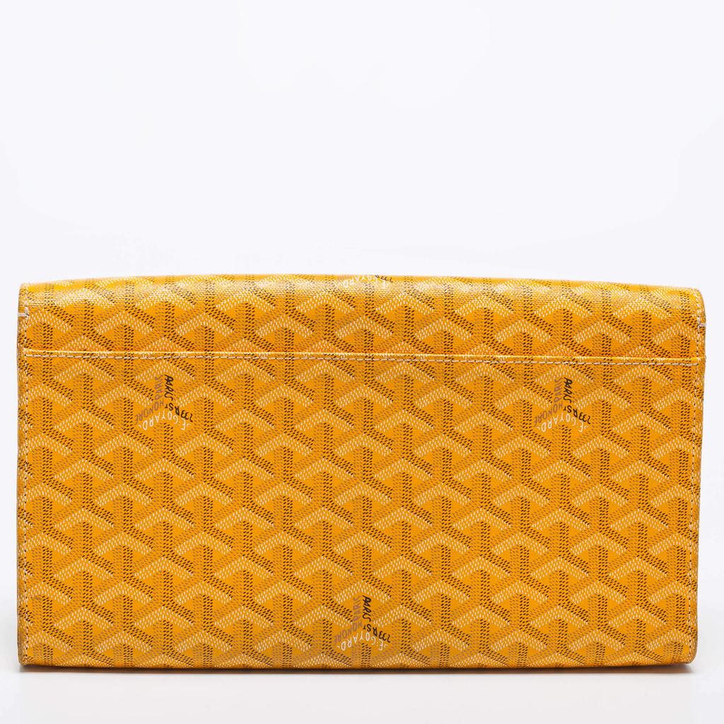 Goyard Yellow Goyardine Coated Canvas Monte Carlo Bois Clutch商品第4张图片规格展示