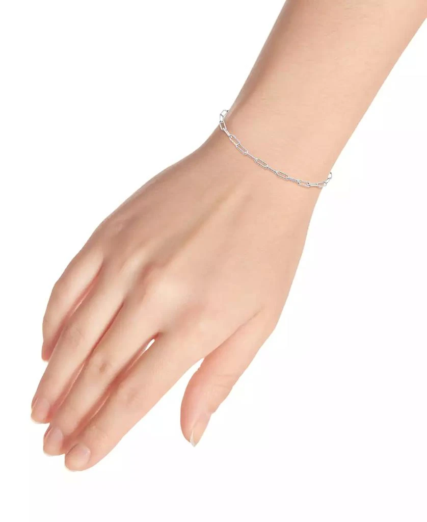 商品Giani Bernini|Diamond-Cut Paperclip Chain Link Bracelet (7-1/4") in Sterling Silver or 18k Gold-plated Sterling Silver, Created for Macy's,价格¥141,第2张图片详细描述